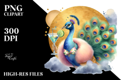 Happy Peacock with Beachwear PNG Product Image 2