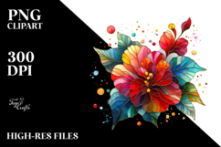 Abstract Colorful Begonia PNG Product Image 2