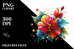 Abstract Colorful Begonia PNG Product Image 2
