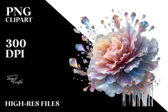 Shiny Carnation with Metalic Insertions PNG Product Image 2