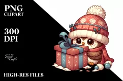 Retro Winter Baby Swan Clipart Product Image 3