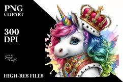 Baby Unicorn King's Crown PNG Product Image 1