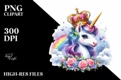 Baby Unicorn King's Crown PNG Product Image 3