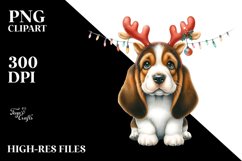 Enthusiastic Baby Basset Hound PNG Product Image 1