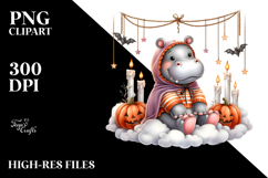 Hippo Dressed for Halloween PNG Product Image 2