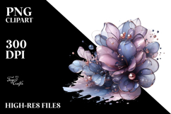 Abstract Glossy Lilac with Metallic Insertions | Clipart Product Image 2