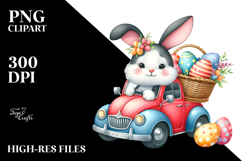 Creative Funny Bunny Car Easter Eggs PNG Product Image 2