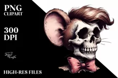 Skull Hair Bow Jerry the Mouse PNG Product Image 3