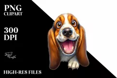 Cute Funny Furry Basset Hound Clipart Product Image 1