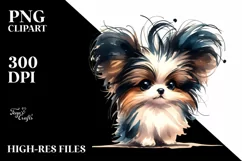 Cute Papillon with Crazy Haircut PNG Product Image 3