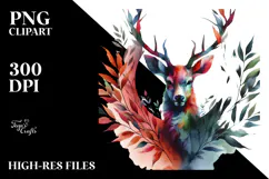Vibrant Watercolor Deer, 20 oz Tumbler Product Image 2