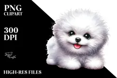 Cute Baby Bichon Frise with Big Eyes, Transparent PNG Product Image 2