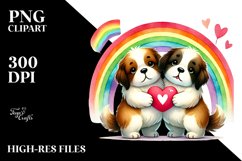 Cute Saint Bernard with Heart PNG Product Image 2