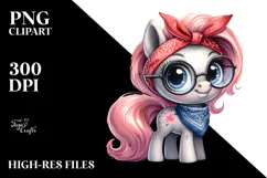 Expressive Baby Pony Bandana & es Clipart Product Image 2