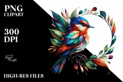 Abstract Vibrant Watercolor Bird PNG Product Image 1