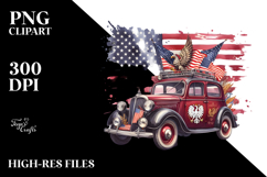 Watercolor Vintage Oilish Car with USA Flag, 20 oz Tumbler Product Image 2