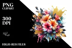 Abstract Bouquet with Gold Foil and Azalea Splash Product Image 1
