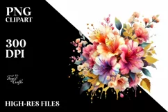 Vibrant Flower Bouquet in Gold Foil Product Image 3
