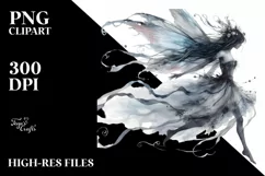 Washed Watercolor Gothic Fairy PNG Product Image 3