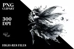 Gothic Fairy Watercolor Illustration Product Image 3