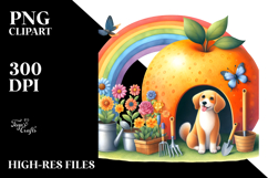 Illustration of DOG House Made of Large Fruit | Clipart Product Image 2