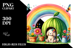 Illustration of DOG House Made of Large Fruit | Clipart Product Image 2