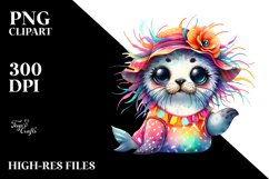 Colorful Summer Baby Seal Clipart Product Image 1