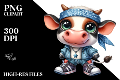 Confused Baby Cow with Sports Shoes PNG Product Image 2