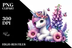 Baby Unicorn Foxglove Clipart Product Image 1