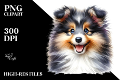 Happy Shetland Sheepdog Baby PNG Product Image 2