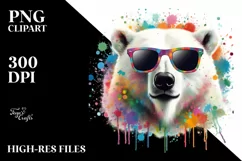 Quirky Colorful Artistic Polar Bear Clipart Product Image 3