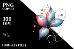 Colorful Golden Abstract Snowdrop PNG Product Image 2