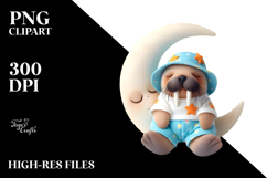 Vibrant Baby Walrus Sleeping | Clipart Product Image 2