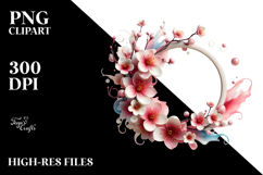 Glossy Abstract Cherry Blossom PNG Product Image 2