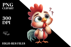 Funny Rooster Tie Clipart Product Image 2