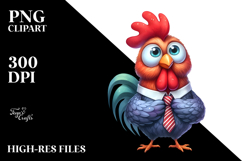 Funny Rooster Tie Clipart Product Image 2