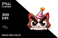 Sassy Cat with Party Hat, Transparent PNG Product Image 2