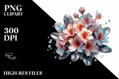 Abstract Shiny Rhododendron Made of Shiny Material | Clipart Product Image 1