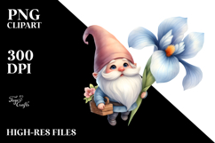 Cute Gnome with Iris, PNG Product Image 2