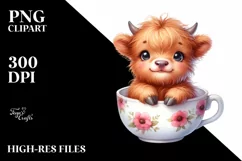 Smiling Baby Highland Cow in a Cup Product Image 3