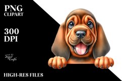 Enthusiastic Funny Bloodhound Looking Over Paper | Product Image 1