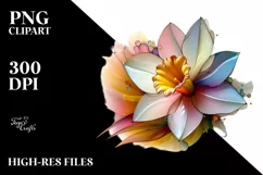 Abstract Pastel Daffodil Made of PNG Product Image 1