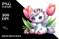 Baby Unicorn Tulip Clipart Product Image 1