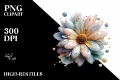 Abstract Glossy Pastel Daisy made of PNG Product Image 3