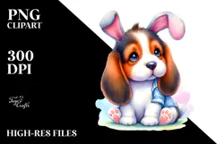 Expressive Baby Basset Hound, Sublimation PNG Product Image 2