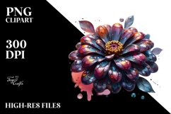 Zinnia,Metallic Insertions | Clipart Product Image 1