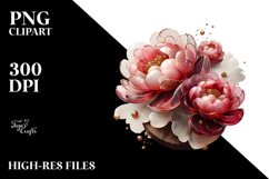 Abstract Peonies PNG Product Image 2