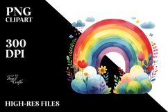 Colorful Simple Watercolor Ranbow | Sublimation Clipart Product Image 1
