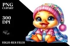 Cuddling Blanket Baby Duck PNG Product Image 2