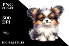 Watercolor Baby Papillon PNG Product Image 2
